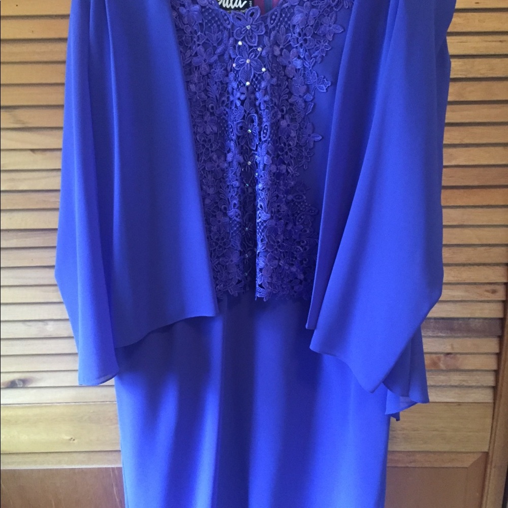 Formal purple dress worn as mother of the bride